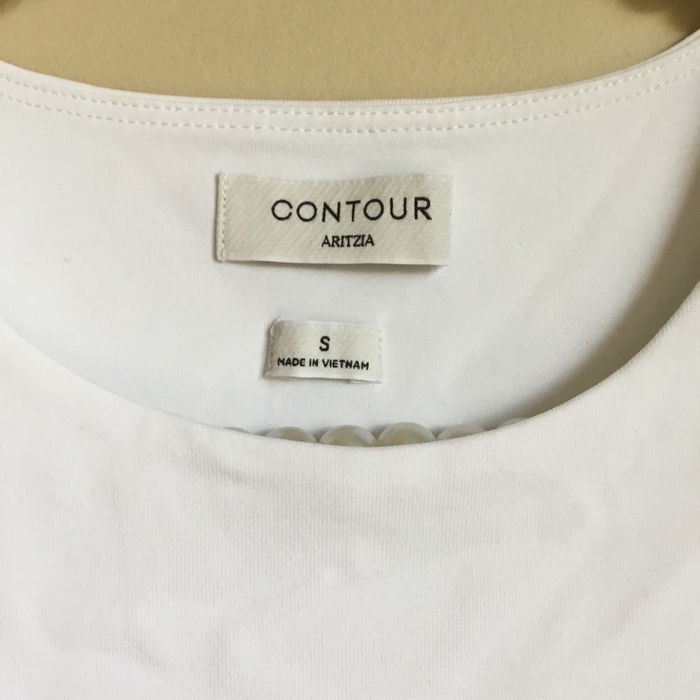Aritzia Contour White Silhouette Form Fitting Long Sleeve Crewneck Shirt Small - Picture 2 of 10